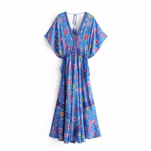 Spell Designs Lovebird Boho Maxi Dress - Blue