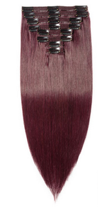 FREE - Bey 22 inch Straight 8 piece Clip in Synthetic Hair Extensions - Wine Red