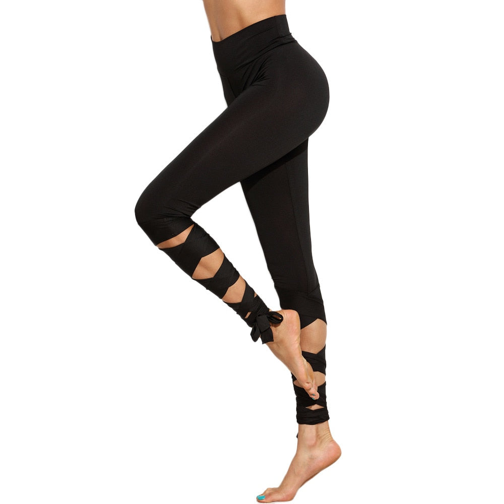 Ribbon Yoga Pants - Army Green