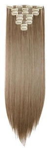 FREE - Bey 22 inch Straight 8 piece Clip in Synthetic Hair Extensions - Ash Brown