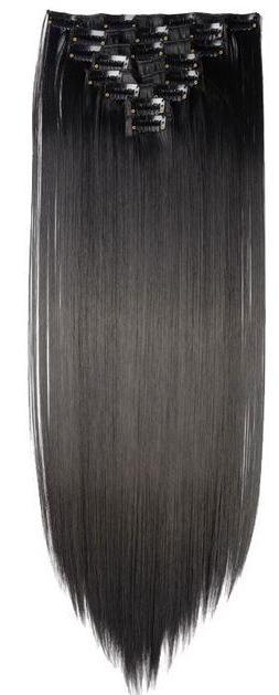 FREE - Bey 22 inch Straight 8 piece Clip in Synthetic Hair Extensions - Dark Black