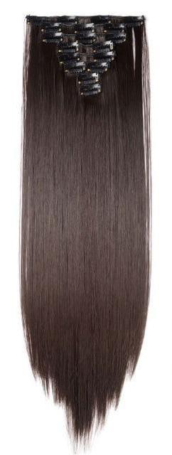 FREE - Bey 22 inch Straight 8 piece Clip in Synthetic Hair Extensions - Dark Brown