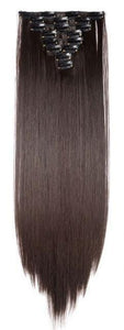 FREE - Bey 22 inch Straight 8 piece Clip in Synthetic Hair Extensions - Dark Brown