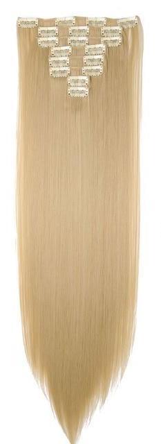 FREE - Bey 22 inch Straight 8 piece Clip in Synthetic Hair Extensions - Golden Blonde