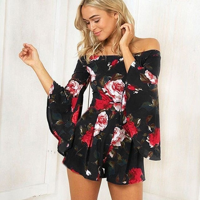 Hailey Floral Print Rompers