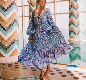 Paisley Print Maxi Dress