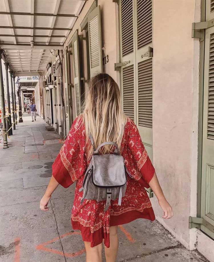 Red Floral Print Kimono Sleeve Mini Dress