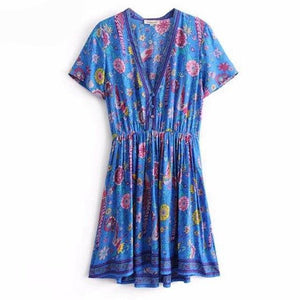 Lovebird Mini Dress - Blue