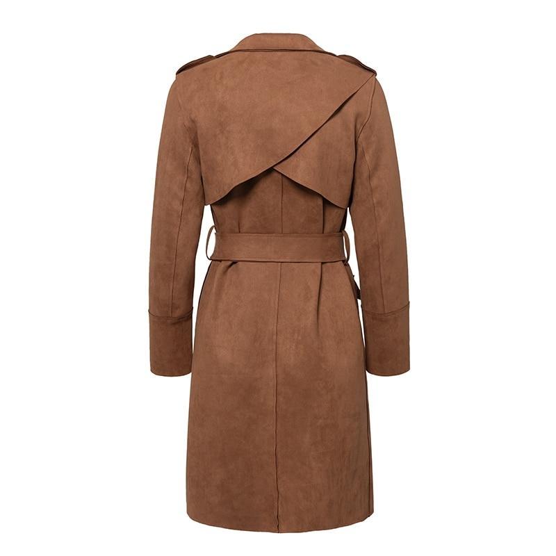 "The Luxe" Vegan Suede Trench Coat