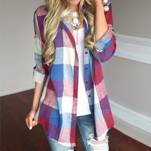 Pretty Plaid Blouse