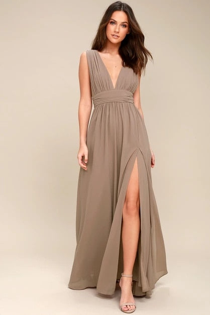 Prom Queen Dress - Taupe