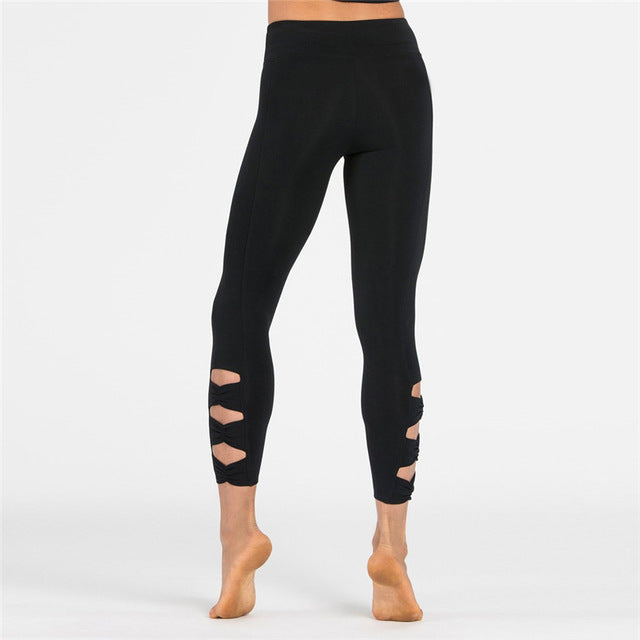 Skinny Cutout Workout Leggings - Red