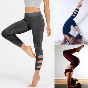 Skinny Cutout Workout Leggings - Silver