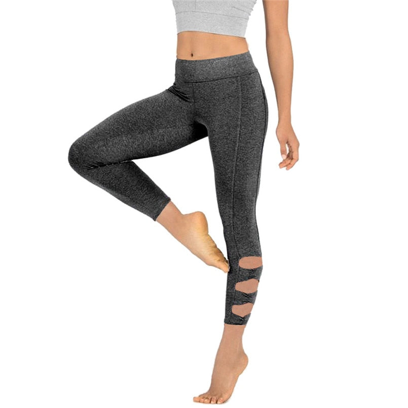 Skinny Cutout Workout Leggings - Red