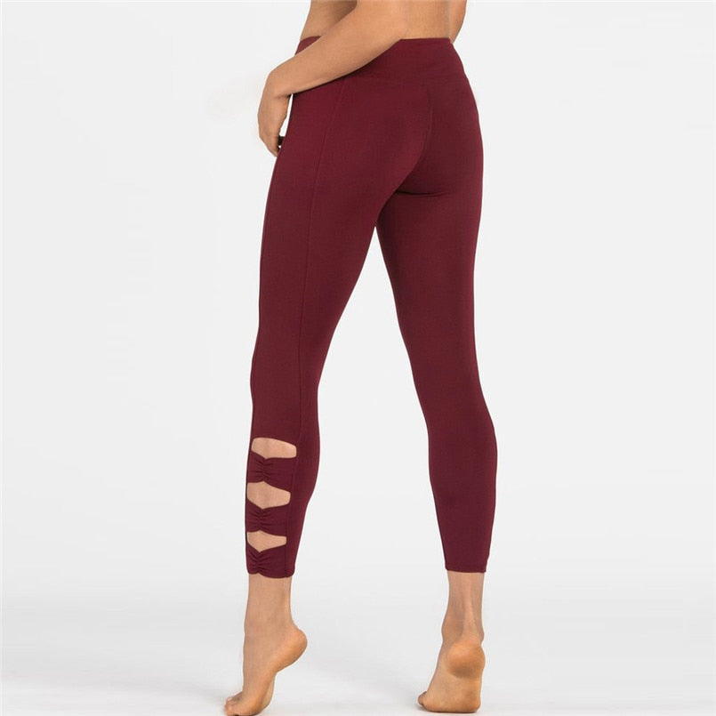 Skinny Cutout Workout Leggings - Silver