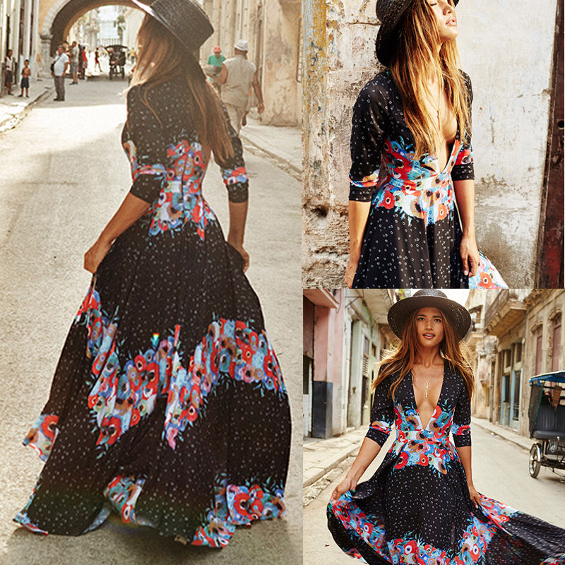 "When In Rome" Chiffon Long Floral Maxi Dress