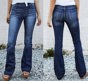 Faded Bell Bottoms Jeans - Blue